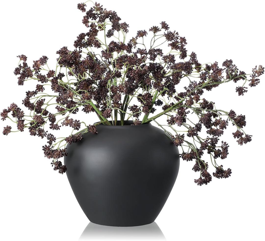 Thiccywoov 3 Pcs Plum Faux Berry Stems Artificial Dusty Sedum Berry Stems Picks Branches Faux Spray for DIY Holiday Farmhouse Home Mantel Harvest Decorations (16 Inch)