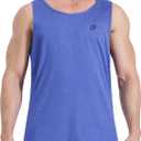 EZRUN Mens Tank Tops Quick Dry Workout Muscle Sleeveless Shirts for Summer Bodybuilding Running Fitness Training (Medium, Blue)
