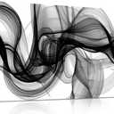 ENTANUB Abstract Wall Art for Bedroom, Black and White Canvas Wall Decor for Living Room, Smoke Picture Print, Size 40 x 20 Inches