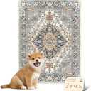 nunubaby Reusable Potty Pads for Dogs for Crates and Floors. Washable Pee Pads for Dogs, Stylish, Non-Slip and Leak-Proof Pee Pads (Beige/Multi, 18" x 24" )