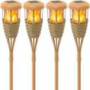 Solar Outdoor Lights, Solar Torch Lights Outdoor Flickering Flame, Outdoor Decorations for Patio Path Yard - 4 Pack