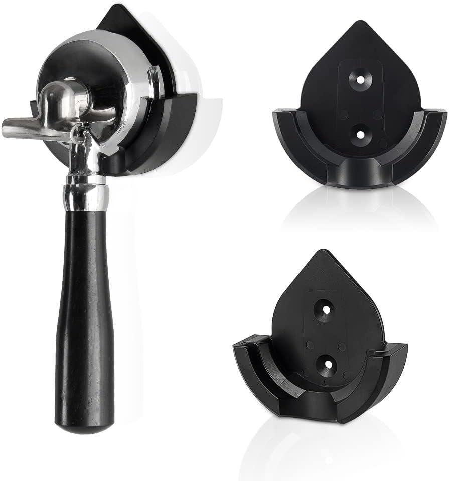 CAFEMASY Espresso Portafilter Wall Mount Holder Espresso Machine Accessories Barista Tools Pack of 2pcs Durable ABS Coffee Portafilter Rack for Hanging 58mm 54mm 51mm Portafilter