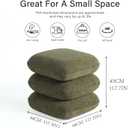 Get Set Style 360 Swivel Linen Ottoman, Modern Upholstered Foot Stool, Multifunctional Vanity Chair Accent Stool for Small Space, Living Room, Bedroom, Entryway, Olive Green, 17.3"D x 17.3"W x 17.7"H
