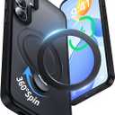 for Samsung Galaxy S25+ Plus Case,Compatible with Magsafe [Wireless Charging],with 360 Rotatable Magnetic Ring Stand Matte Translucent Slim Soft Edge Phone Kickstand,Black