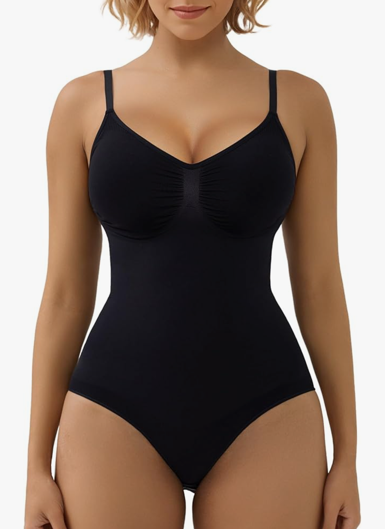 SHAPERX Women's Seamless Shapewear Bodysuit Tummy Control Body Shaper Waist Snatching Body Suit, L, XL