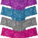 Cosabella Women's Never Say Never Cutie Low Rise Thong 5 Pack (Navy Malawi Cyclamen Cape Fuchsia Platinum)(One Size)