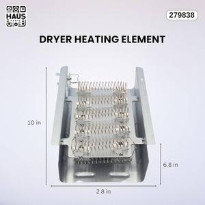 279838 Dryer Heating Element Replacement Part EXACT FITS For Whirlpool Kenmore Maytag Dryers, Replaces 279837 8565582 3398064 3403585 AP3094254 PS3343130 (1)