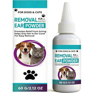60g Dog Ear Powder for Hair Removal Grooming Grip Powder for Poodles & Doodles, Grooming Aid for Pet Ear Cleaning