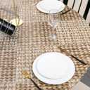 Pioggia Oval Vinyl Fitted Tablecloth with Flannel Backing Elastic Table Cloth Waterproof Oil-Proof Plastic Table Cover Best for Up to 48" x 68"