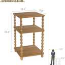 Fultyle End Table, Small Side Table with 3 Tier Open Shelf, Modern NightStand Accent Table for Small Spaces, Living Room and Office (Caramel Tan)