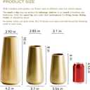 Light Gold Vase - 6" Gold Ceramic Flower vase for Home/Table/Accent Decor, Minimalist Modern Vases Ceramic for Centerpieces, Room Decor, Living Room, Bedroom or Gift