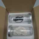 Glass Sourdough Starter Jar 2 Pack, 24 oz Wide Mouth Organic Sourdough Starter Kit with Date Marked Band, Thermometer, Cloth Cover & Metal Lid, Reusable Bread Baking Supplies, Bread Making Accessories