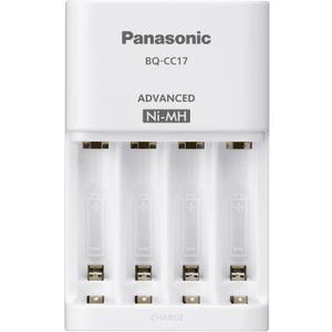 Panasonic BQ-CC17SBA eneloop Advanced Individual Battery Charger with 4 LED Charge Indicator Lights, White