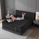 Twin Mattress 10 Inch - Twin Size Memory Foam Mattress in a Box with Individually Pocket Spring, Hybrid Gel Foam Mattresses Medium Firm, Fiberglass Free, Pressure Relief for All Sleep Positions, Black