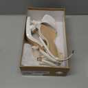 Elisabet Tang Womens Stilettos Heeled Sandals Open Square Toe Heels,4.3 Inch Open Toe Strappy Sexy High Heels Ankle Strap Buckle Heels for Party Wedding Dress Daily Wear Shoes (9, White)