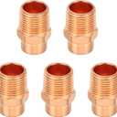 PATIKIL 3/8" Male Adapter Fitting with C x M Connections, 5Pcs Copper Pipe Fittings with Sweat Solder X FNPT Connection Threaded Tubing Connector for Residential, Commercial