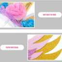 LUOEM Glitter Cake Toppers with Wings 3 Pcs Edible Cake Decorations for Birthday Baby Shower Wedding Party and Home Celebration