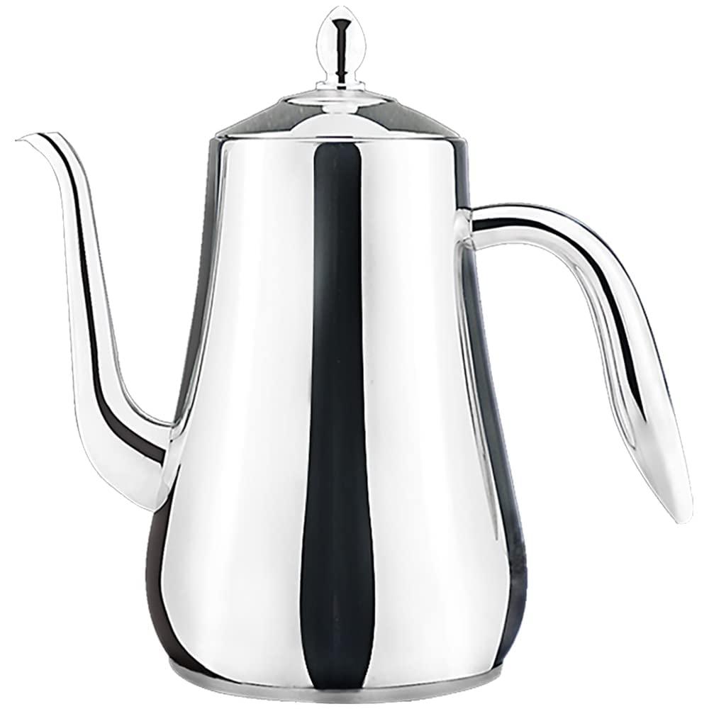 SANQIAHOME Stainless Steel Teapot with Infuser Silver 58Oz, 1.75 L