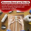 1216 Inch Macrame Board and Pins Kit, Double Sided Grids Handmade Braiding Macrame Board with Instructions - Perfect Macrame Tools and Supplies for Bracelet Creating, Knotting Creations