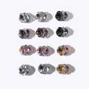 3D Stacked Rhinestone Nail Charms Luxury Multi Crystal Nail Art Jewelry for DIY Nail Art Design Decorations, Crafts, and Accessories (6 Colors 8 Pieces Each)