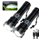 Rechargeable Flashlights 990000 High Lumens - 2 Pack, Super Bright 12 Hours Long Life LED Flashlight with 5 Modes, High Powered Flash Light for Home, Outdoor (Black)