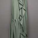 Efavormart Sage Green Wavy Spandex Fitted Rectangle 1-Piece Tablecloth Table Skirt, Stretchy Table Skirt Cover with Ruffles 6ft
