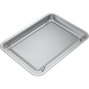 Onlyfire Stainless Steel Baking Sheet with Rack, 15.35 x 11.5 Cookie Sheet Pan Tray with Cooling Rack, Nonstick Roasting Pan Baking Pan for Oven, Smokers and Pellet Grills