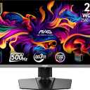 msi, MAG 272QP QD-OLED X50, 27-Inch, WQHD, 2560x1440, Gaming Monitor, Quantum Dot OLED Panel, 500Hz, 0.03ms, DisplayHDR True Black 500, HDMI 2.1, DP 1.4a, USB C (15WPD), Tilt/Height Adjustable, Black