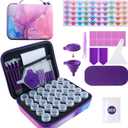 LYMUSUMI 30 Slots Diamond Art Storage Containers for Adults Portable Bead Storage Boxes for Diamond Painting Accessories and Tools (Pink and purple)