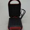 Mini Nonstick Waffle Maker, Perfect for Individual Waffles, Hash Browns, Brownies and more, Quick Results, Easy Clean Up, 600W, Red