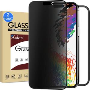 2 Pack Matte Privacy Screen Protector for iPhone 15 Pro 6.1-inch with Easy Installation Tool, Anti Spy Anti Glare 9H Tempered Glass Film, Dynamic Island Compatible, Case Friendly, 9H Hardness