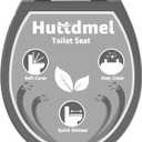 Huttdmell Toilet Seat Round 16.5 Inch with Quick Release-Quick Connect. White Round Toilet Seat with Soft Close. PP Material Safe, Easy Clean and Install, Sturdy Accessories Never Loosen,2 Years Support, Grey