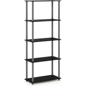 Furinno Rata 6-Tier Industrial Multipurpose Flat Base Shelf Display Rack, Narrow, Marble White (11.81 (D) x 15.75 (W) x 64.72 (H))