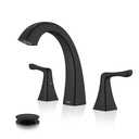 KENES Black Bathroom Faucets for Sink 3 Hole, Matte Black 8 Inch 2 Handle Widespread Bathroom Faucet, Bathroom Vanity Faucet with Pop Up Drain & Supply Lines, LJ-9075-2