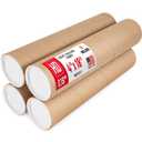 4" x 18" Heavy-Duty Reinforced Cardboard Mailing Tube, Pack of 4 Tubes with 8 Caps – Secure USPS Approved – Great for Shipping and Storing of Prints, Artwork, Posters or Documents