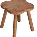 11.6inch Wooden Step Stool for Adults Small Wooden Stool Perfect Matched Sensory Table Great Assistant for Kitchen Bathroom Living Room Bedroom Garden (Full Body Natural Real Wood)