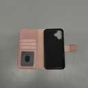 Bocasal Detachable Wallet Case for iPhone 16 RFID Blocking Card Slots Holder Premium PU Leather Magnetic Kickstand Shockproof Wrist Strap Removable Flip Protective Cover 5G 6.1 inch (Rose Gold)