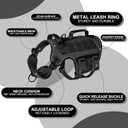 Tactical Dog Harness Medium Sized, Heavy Duty No Pull Dog Harness with Handle, Easy On and Off Service Dog Vest with Molle System, Reflective Pet Vest for Walking Hiking Training