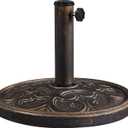 Yaheetech 22lbs Heavy Duty Round Antiqued Umbrella Base All Weather Umbrella Stand for Outoor Patio - Bronze
