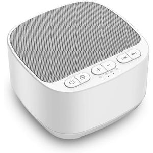 Magicteam Sleep Sound White Noise Machine with 40 Natural Soothing Sounds and Memory Function 32 Levels of Volume Powered by AC or USB and Sleep Timer Sound Therapy for Baby Kids Adults (B-White)