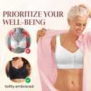 Front Closure Bras for Odler Women Gathering Plush Size Bras Thin Cup Wireless Bras Full Coverage T-Shirt Bralettes (XXXL)