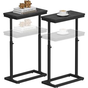 TUTOTAK End Table, Side Table, Tall Couch Table, Sofa Table, Living Room, Bed Room, Black TB01BK0832