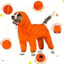 Dog Raincoat, Waterproof Dog Rain Jacket with Removable HoodAdjustable 4 Legs Pet Poncho with Leash HoleReflective Stripe Hooded Snowproof Windproof Clothes for Small to 3X-Large Dogs, L
