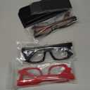 REAVEE Oprah Style Reading Glasses for Women, Blue Light Blocking Stylish Oversized Computer Readers Spring Hinge (Black/Brown Leopard/Red)