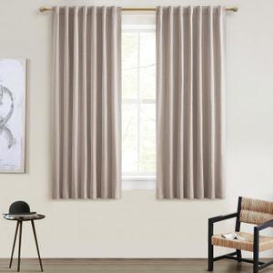 Linen 78 Inch Closet Curtains for Open Closet Doors Sliding Panels, Blackout Curtain for 80 Inches Window Heat Blocking Insulated Drapes for Summer Heat Burg for Living Room(50"W x 78"L 2Panels)