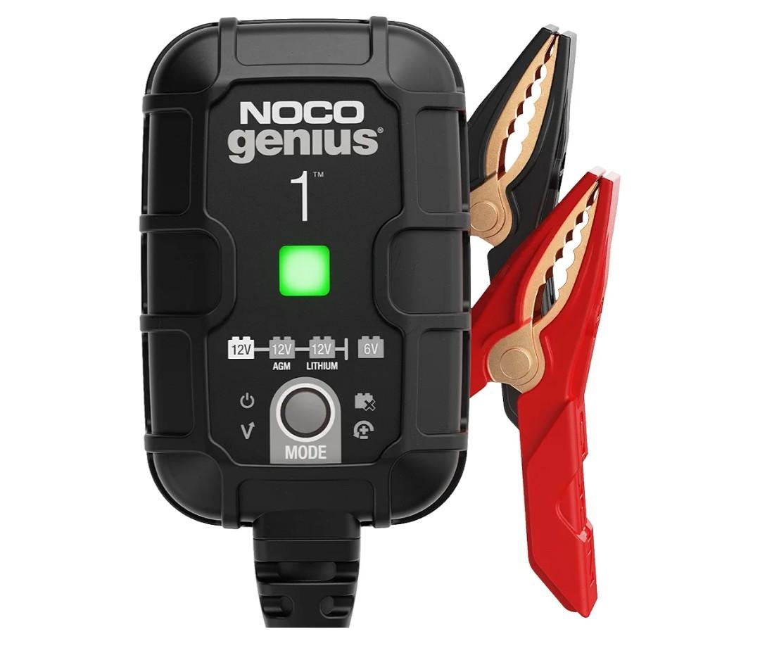 NOCO GENIUS1: 1A 6V/12V Smart Battery Charger – Automatic Maintainer, Trickle Charger & Desulfator with Overcharge Protection & Temperature Compensation – for Lead-Acid & Lithium Batteries