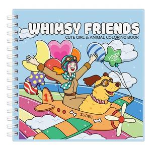 Whimsy Friends Adult Coloring Book for Relaxation - Gentle Symbiosis of Human and Animal Soothing Coloring Books for Adults Relaxation - Perfect Stress-Relieving Gift for Women 2 Pack