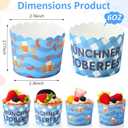 Vesici 200 Pcs Oktoberfest Ice Cream Cups Bulk 6 oz Disposable Dessert Paper Bowls Oktoberfest Muffin Cups for Beer Festival Bavarian Pretzel and Treats Snack Holder