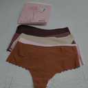 ALL OF SHE Thongs for Womens High Waisted Seamless Underwear for Women 5 Pack Wave Edge No Show Sexy Panties M