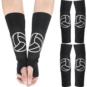 Minatee Volleyball Arm Sleeves Passing Hitting Forearm Sleeves with Protection Pads and Thumb Hole (12 Inch)
